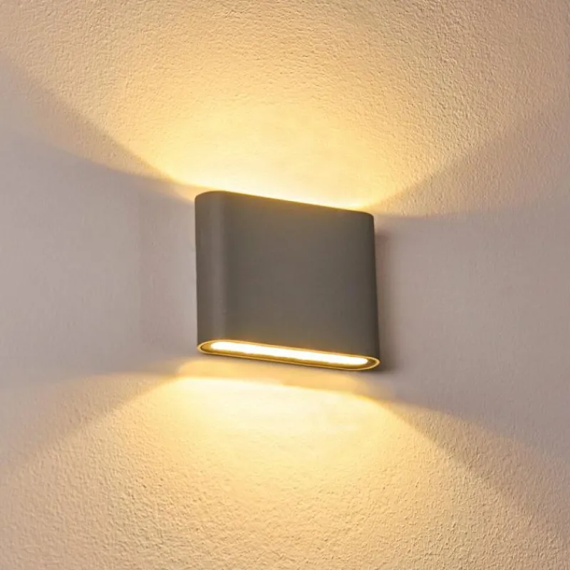 hofstein Applique murale d'extérieur Tinglev LED Gris, 2 lumières