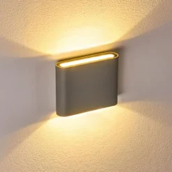 hofstein Applique murale d'extérieur Tinglev LED Gris, 2 lumières