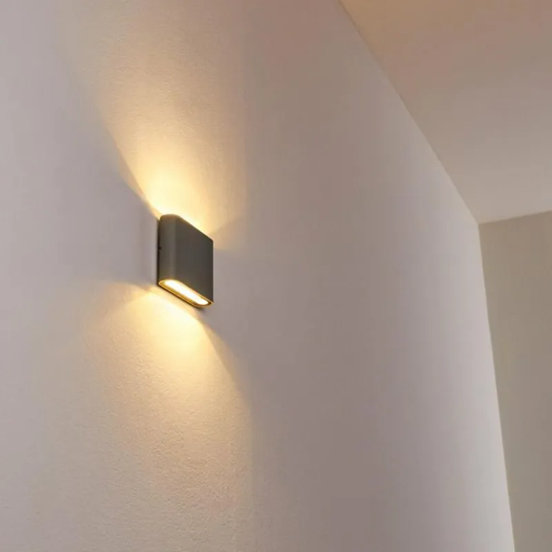 hofstein Applique murale d'extérieur Tinglev LED Gris, 2 lumières