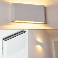 hofstein Applique murale d'extérieur Tinglev LED Blanc, 2 lumières