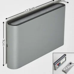 hofstein Applique murale d'extérieur Tinglev LED Gris, 2 lumières