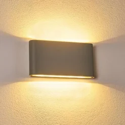 hofstein Applique murale d'extérieur Tinglev LED Gris, 2 lumières