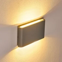 hofstein Applique murale d'extérieur Tinglev LED Gris, 2 lumières