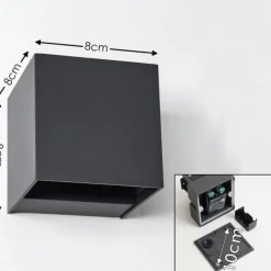 hofstein Applique murale d'extérieur Fauderup LED Anthracite, 2 lumières