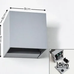 hofstein Applique murale d'extérieur Fauderup LED Gris, 2 lumières