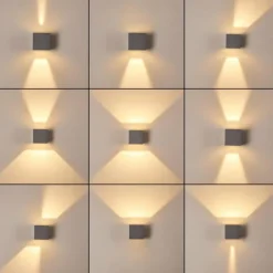 hofstein Applique murale d'extérieur Fauderup LED Gris, 2 lumières