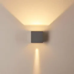 hofstein Applique murale d'extérieur Fauderup LED Gris, 2 lumières