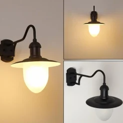 Luminaires Rustiques-hofstein Applique murale d'extérieur Surnu Noir, 1 lumière