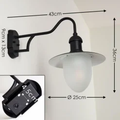 Luminaires Rustiques-hofstein Applique murale d'extérieur Surnu Noir, 1 lumière