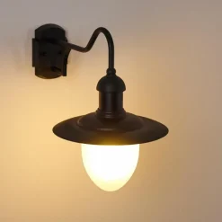 Luminaires Rustiques-hofstein Applique murale d'extérieur Surnu Noir, 1 lumière