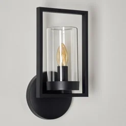 Luminaires Rustiques-hofstein Applique murale d'extérieur Burundi Noir, 1 lumière