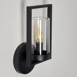 Luminaires Rustiques-hofstein Applique murale d'extérieur Burundi Noir, 1 lumière