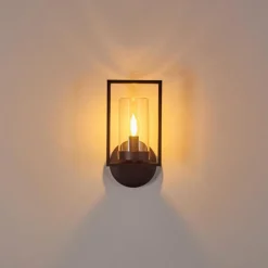 Luminaires Rustiques-hofstein Applique murale d'extérieur Burundi Noir, 1 lumière