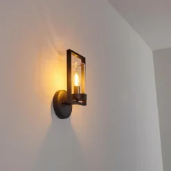 Luminaires Rustiques-hofstein Applique murale d'extérieur Burundi Noir, 1 lumière