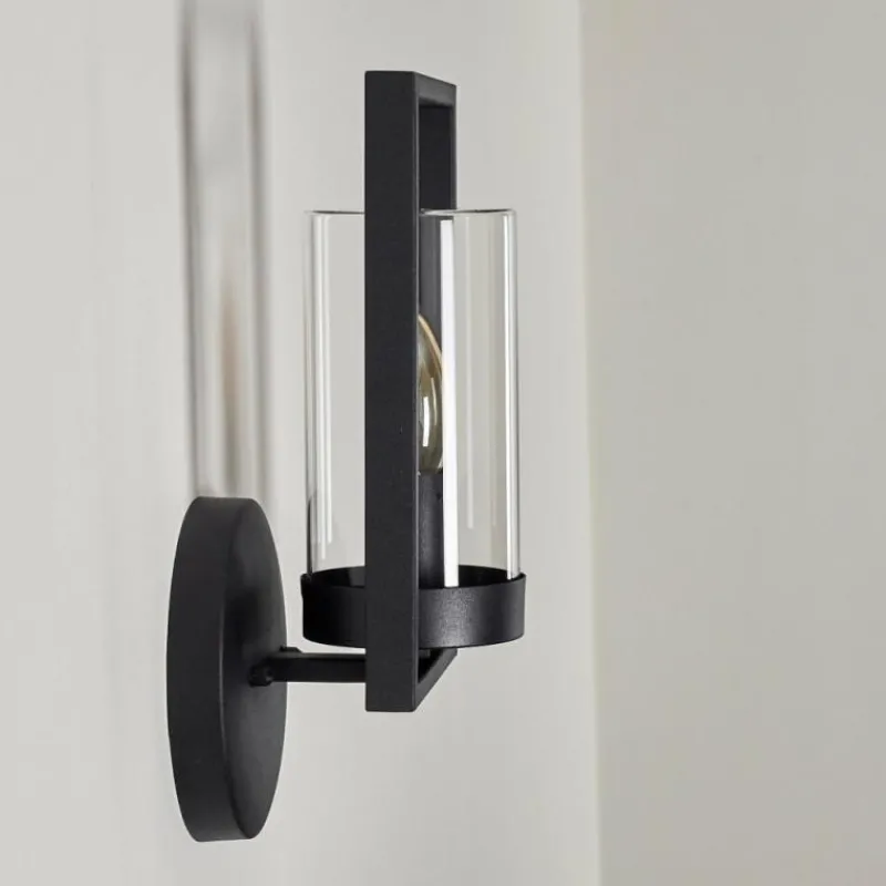 Luminaires Rustiques-hofstein Applique murale d'extérieur Burundi Noir, 1 lumière