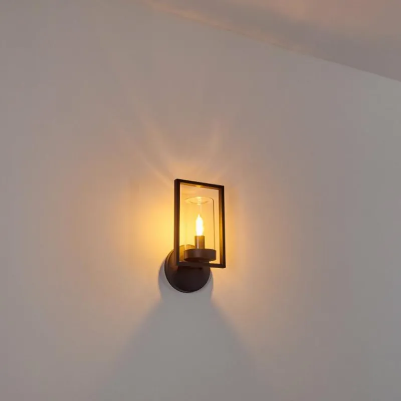 Luminaires Rustiques-hofstein Applique murale d'extérieur Burundi Noir, 1 lumière