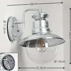 hofstein Applique murale d'extérieur Sipri Argenté, 1 lumière