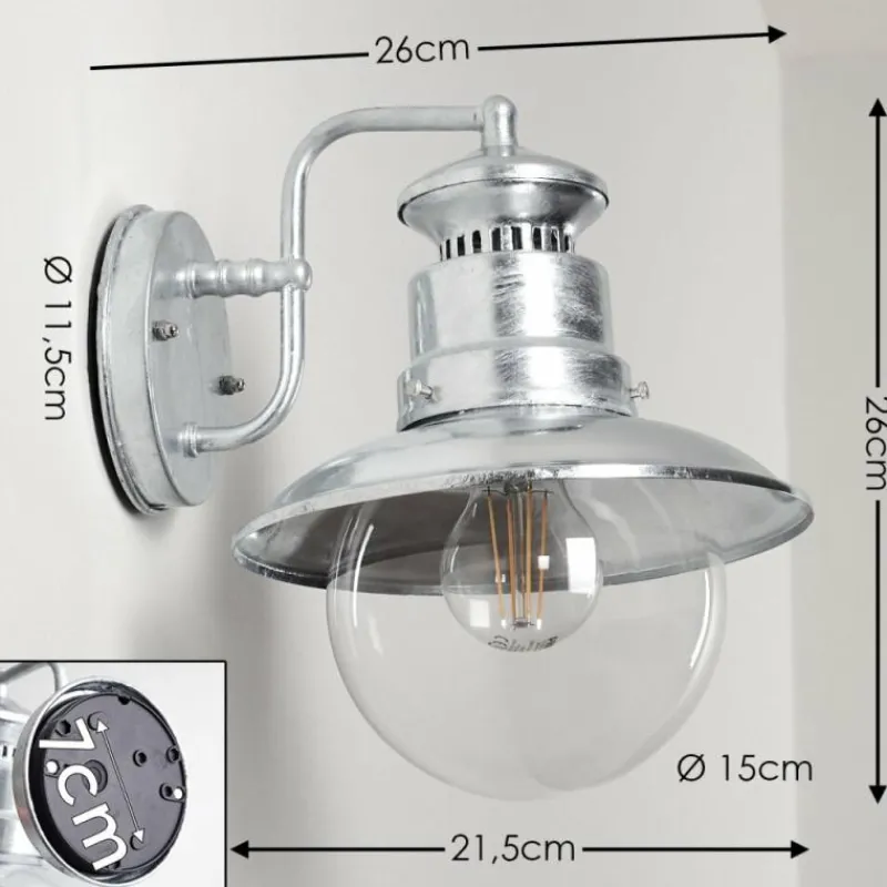hofstein Applique murale d'extérieur Sipri Argenté, 1 lumière