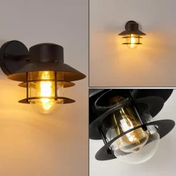 Luminaires Rustiques-hofstein Applique murale d'extérieur Accra Noir, 1 lumière