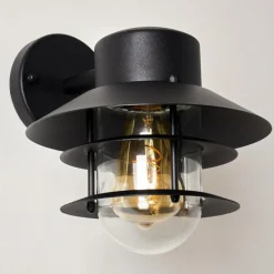 Luminaires Rustiques-hofstein Applique murale d'extérieur Accra Noir, 1 lumière