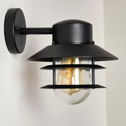 Luminaires Rustiques-hofstein Applique murale d'extérieur Accra Noir, 1 lumière