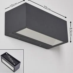 hofstein Applique murale d'extérieur Spidern LED Aluminium, 1 lumière