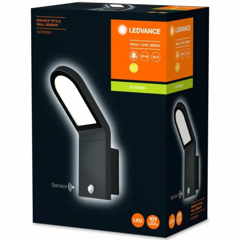 Luminaires Ledvance Applique murale d'extérieur LEDVANCE ENDURA Noir, 1 lumière, Détecteur de mouvement