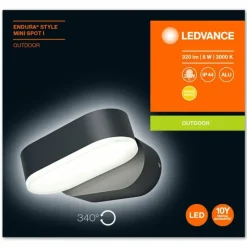Luminaires Ledvance Applique murale d'extérieur LEDVANCE ENDURA Noir, 1 lumière
