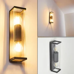 hofstein Applique murale d'extérieur Skeldegaard Anthracite, 2 lumières