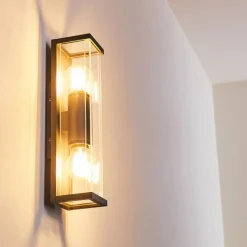 hofstein Applique murale d'extérieur Skeldegaard Anthracite, 2 lumières