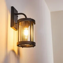 Lampes Vintages & Rétros-hofstein Applique murale d'extérieur Horuphav Noir, 1 lumière