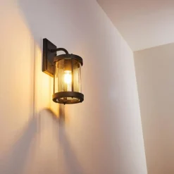 Lampes Vintages & Rétros-hofstein Applique murale d'extérieur Horuphav Noir, 1 lumière