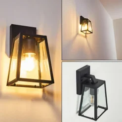 Lampes Vintages & Rétros-hofstein Applique murale d'extérieur Hjerpsted Noir, 1 lumière