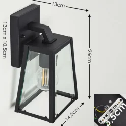 Lampes Vintages & Rétros-hofstein Applique murale d'extérieur Hjerpsted Noir, 1 lumière