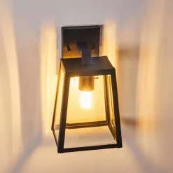 Lampes Vintages & Rétros-hofstein Applique murale d'extérieur Horuphav Noir, 1 lumière