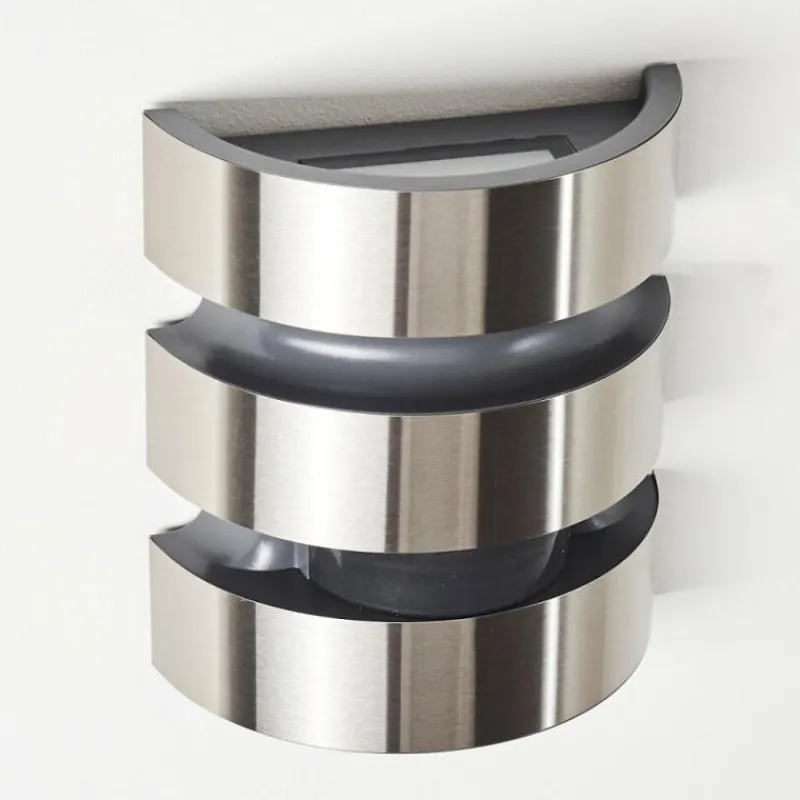 hofstein Applique murale d'extérieur Kolding LED Acier inoxydable, Noir, 1 lumière, Détecteur de mouvement