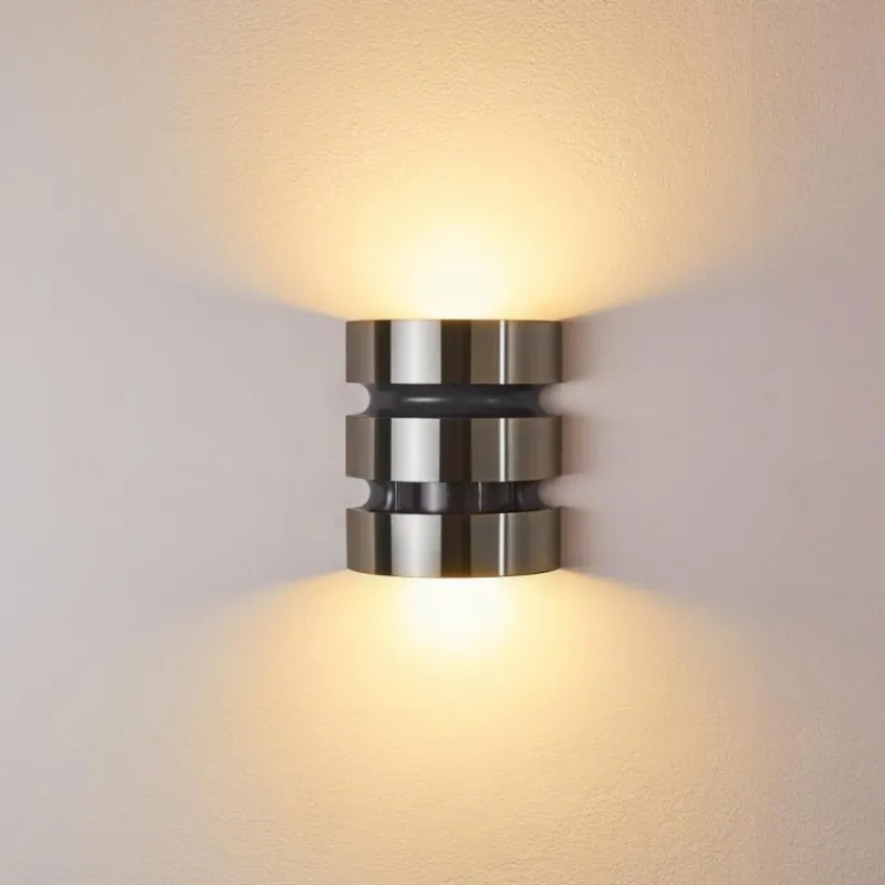 hofstein Applique murale d'extérieur Kolding LED Acier inoxydable, Noir, 1 lumière, Détecteur de mouvement