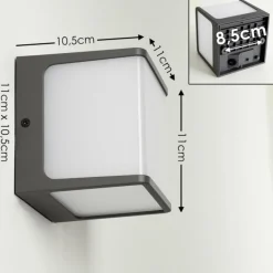 hofstein Applique murale d'extérieur Buckau LED Anthracite, Blanc, 1 lumière