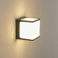 hofstein Applique murale d'extérieur Buckau LED Anthracite, Blanc, 1 lumière