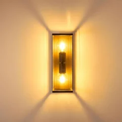 Lampes Vintages & Rétros-hofstein Applique murale d'extérieur Faroer Noir, 2 lumières