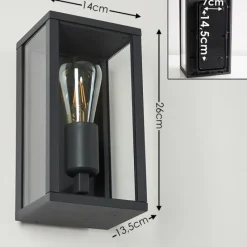 Lampes Vintages & Rétros-hofstein Applique murale d'extérieur Kiwalik Noir, 1 lumière