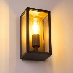 Lampes Vintages & Rétros-hofstein Applique murale d'extérieur Kiwalik Noir, 1 lumière