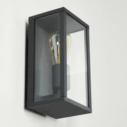 Lampes Vintages & Rétros-hofstein Applique murale d'extérieur Kiwalik Noir, 1 lumière