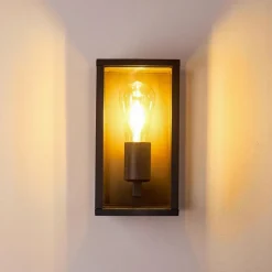 Lampes Vintages & Rétros-hofstein Applique murale d'extérieur Kiwalik Noir, 1 lumière