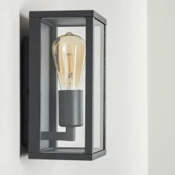 Lampes Vintages & Rétros-hofstein Applique murale d'extérieur Kiwalik Noir, 1 lumière