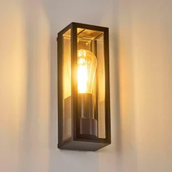 Lampes Vintages & Rétros-hofstein Applique murale d'extérieur Minakata Noir, 1 lumière