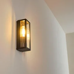 Lampes Vintages & Rétros-hofstein Applique murale d'extérieur Minakata Noir, 1 lumière