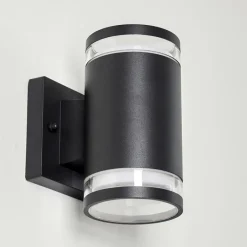 hofstein Applique murale d'extérieur Macoupin Noir, 2 lumières