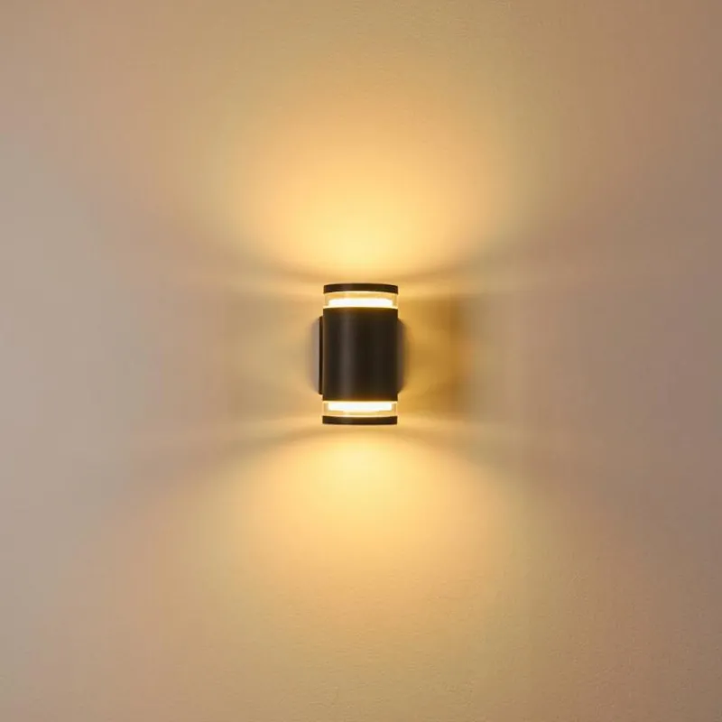 hofstein Applique murale d'extérieur Macoupin Noir, 2 lumières