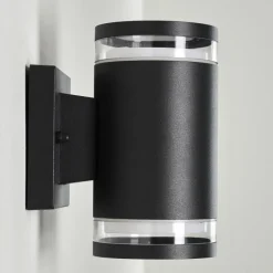 hofstein Applique murale d'extérieur Macoupin Noir, 2 lumières